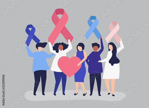 People holding different ribbons to support the causes they care about