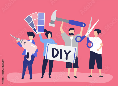 Character illustration of DIY home improvement concept