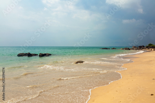 Tropical beach in gloomy weather day