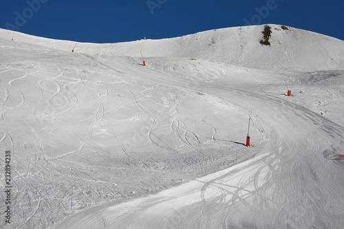 Skiing slopes in the ALps photo