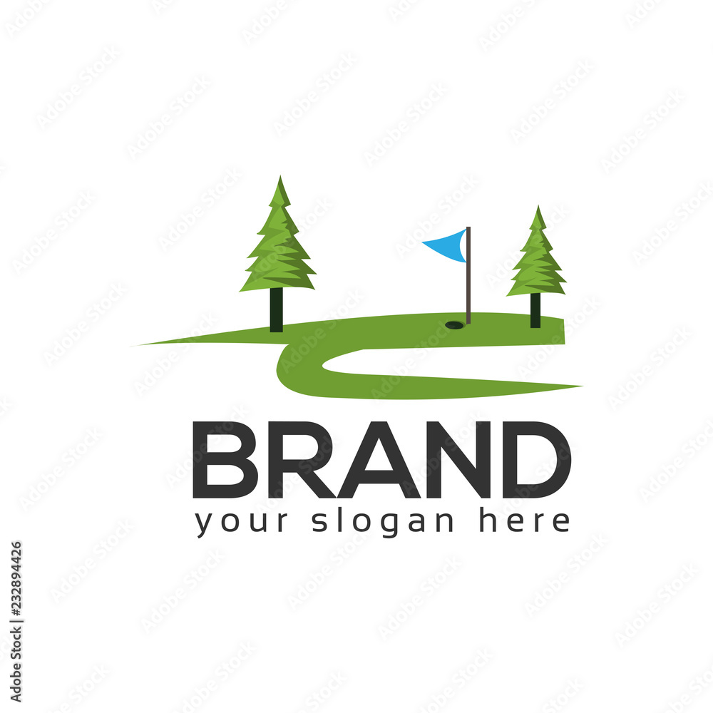 Golf course logo template. Golf sports.