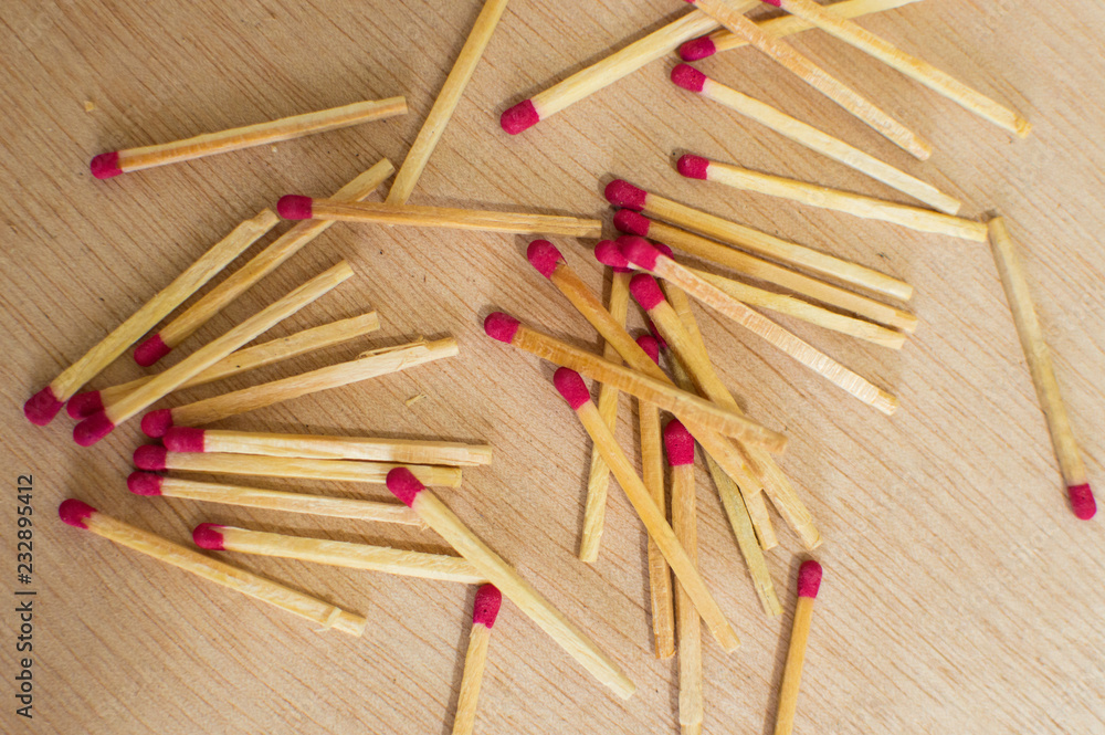 Matchstick on the table