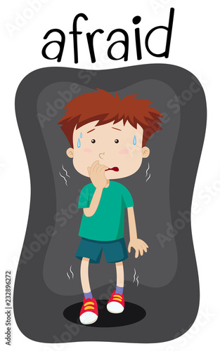 English vocabulary word of afraid