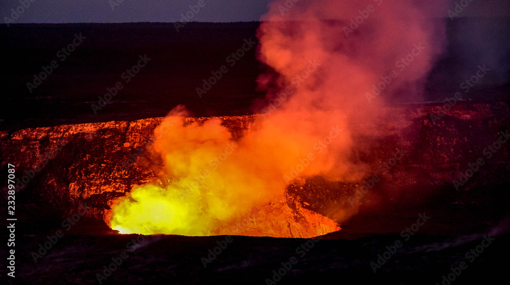Hawaii Volcanoes Park encompasses 333,000 acres from the summit of Maunaloa to the sea. There are two Volcanoes - Maunaloa, which last erupted in 1984 and Kilauea which has been erupting since 1983.