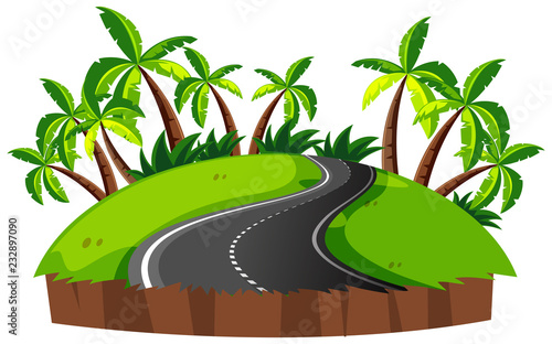 Road on an island