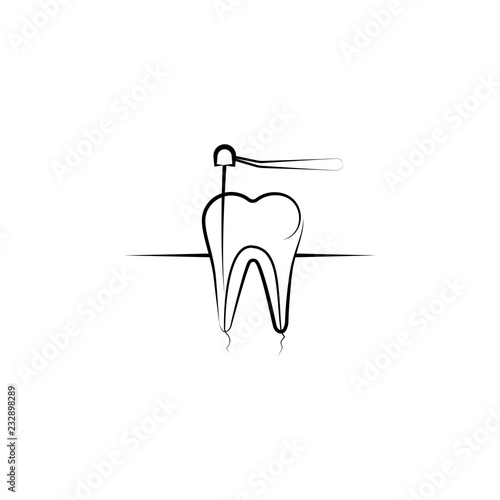 dental treatment icon. Element of dantist for mobile concept and web apps illustration. Hand drawn icon for website design and development, app development