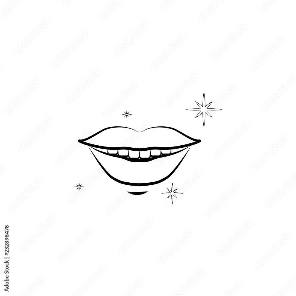 smile, tooth, lips icon. Element of dantist for mobile concept and web apps illustration. Hand drawn icon for website design and development, app development smile, tooth, lips icon. Element of dantist for mobile concept and web apps illustration. Hand drawn icon for website design and development, app development