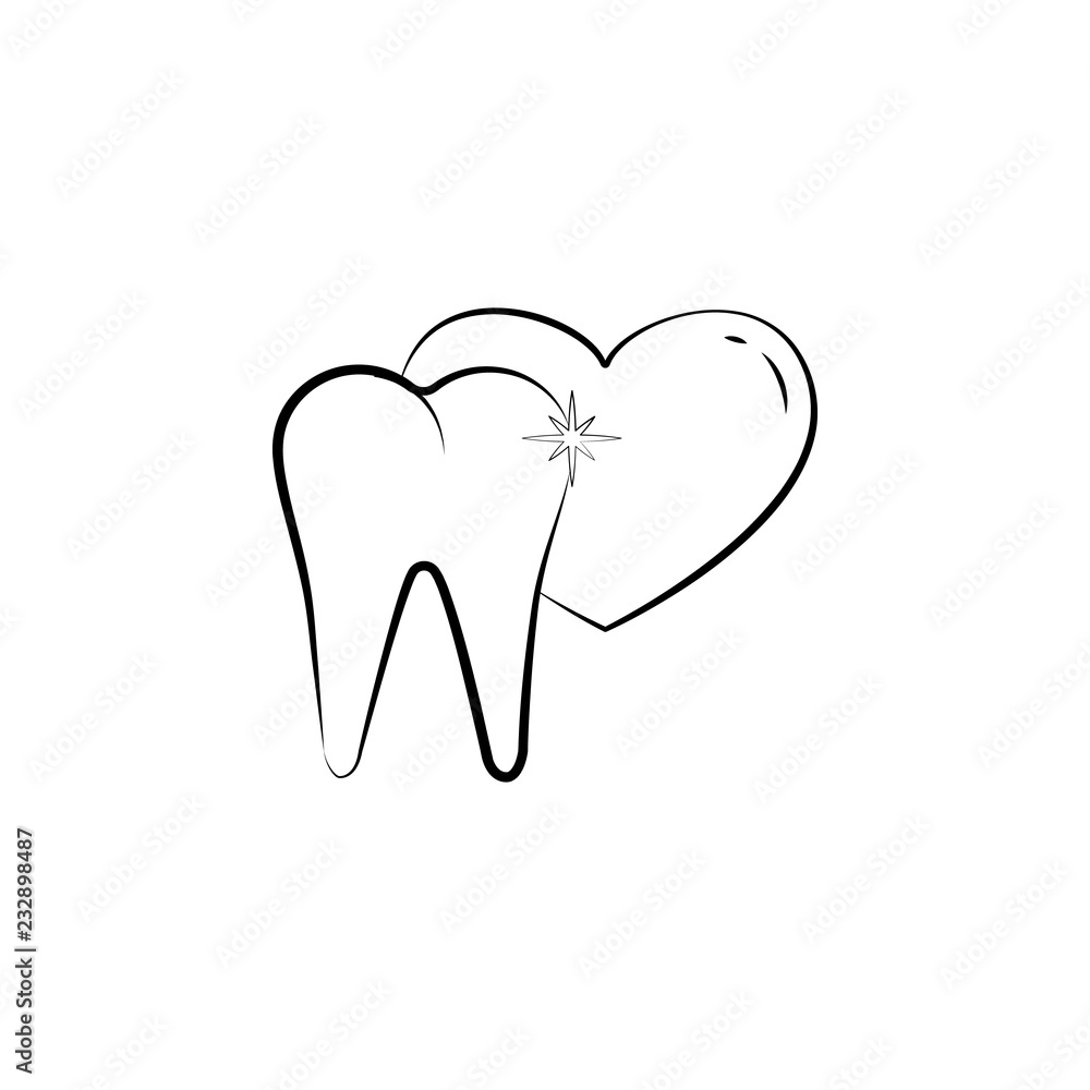 tooth love, tooth icon. Element of dantist for mobile concept and web apps illustration. Hand drawn icon for website design and development, app development tooth love, tooth icon. Element of dantist for mobile concept and web apps illustration. Hand drawn icon for website design and development, app development