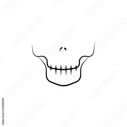 skeleton, dental icon. Element of dantist for mobile concept and web apps illustration. Hand drawn icon for website design and development, app development