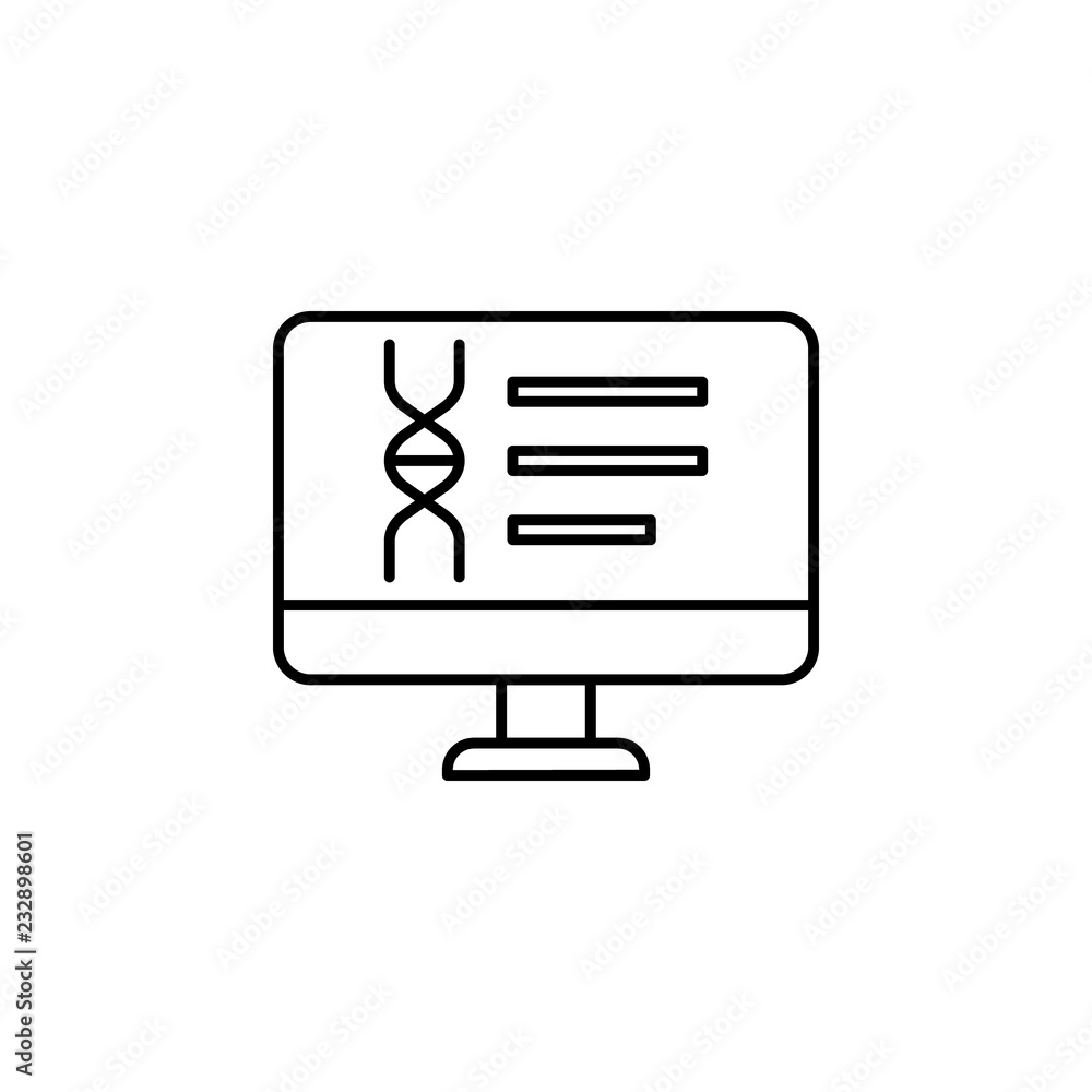 computer, dna, education, online courses icon. Element of education icon for mobile concept and web app. Thin line computer, dna, education, online courses icon can be used for web computer, dna, education, online courses icon. Element of education icon for mobile concept and web app. Thin line computer, dna, education, online courses icon can be used for web
