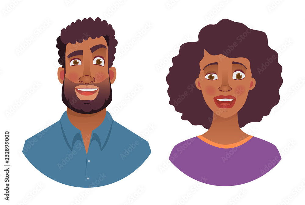 portrait of african man and woman portrait of african man and woman