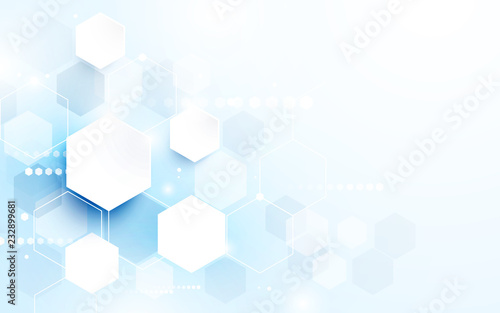 Abstract technology digital hi tech hexagons concept background. Space for your text photo
