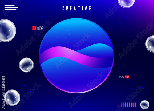 Futuristic Horizontal Vector Gradient Neon Background