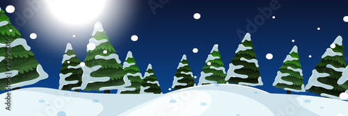 Outdoor winter night scene