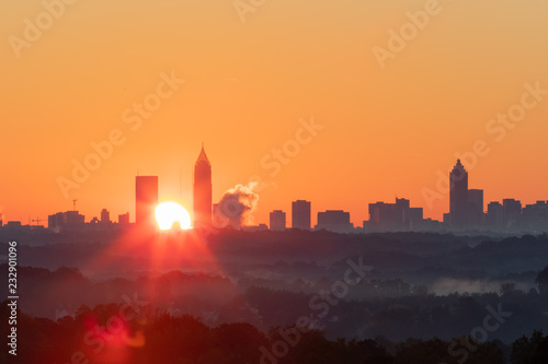 Morning sunrise over Atlanta skyline.