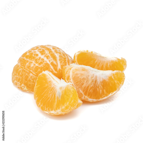 Green orange tangerine isolated on white background.summer fruit concept