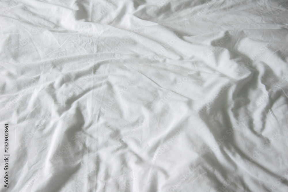 Obraz premium bedding sheets with copy-space. Top view.