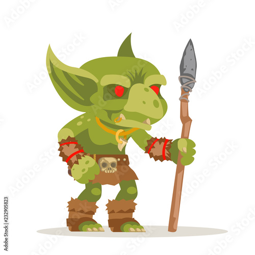 Goblin evil minion dungeon monster fantasy medieval action RPG game character layered animation ready character vector illustration