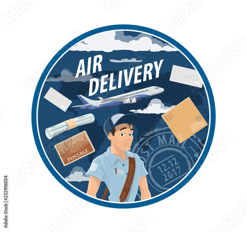 Post air mail delivery service, mailman
