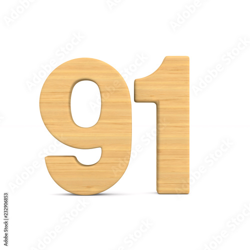 Number ninety one on white ...