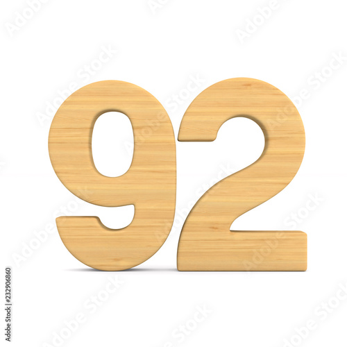 Number ninety two on white ...