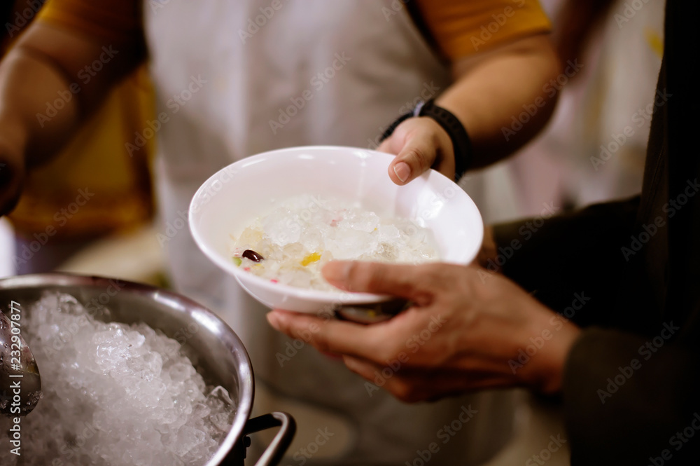 Hands-on food of the hungry is the hope of poverty : concept of homelessness Hands-on food of the hungry is the hope of poverty : concept of homelessness