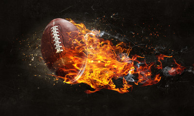 American football game concept. Mixed media
