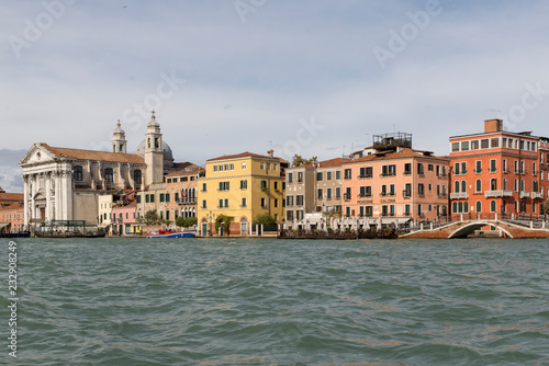 VENICE, ITALY- OCTOBER 30, 2018:  View of the city from the sea in autumn © villorejo