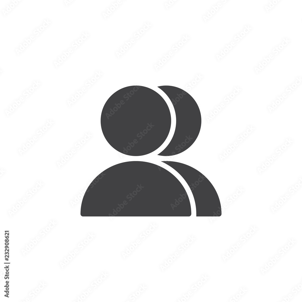 User group vector icon. filled flat sign for mobile concept and web design. Two people simple solid icon. Friends symbol, logo illustration. Pixel perfect vector graphics User group vector icon. filled flat sign for mobile concept and web design. Two people simple solid icon. Friends symbol, logo illustration. Pixel perfect vector graphics
