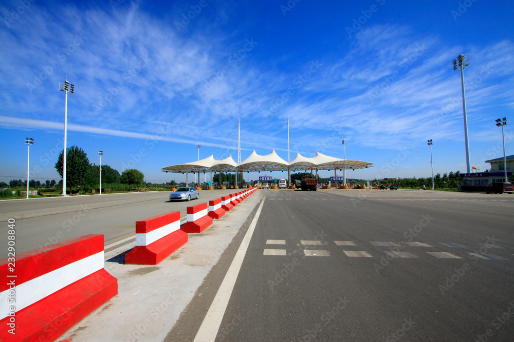 Fototapeta premium Highway toll station landscape architecture, China