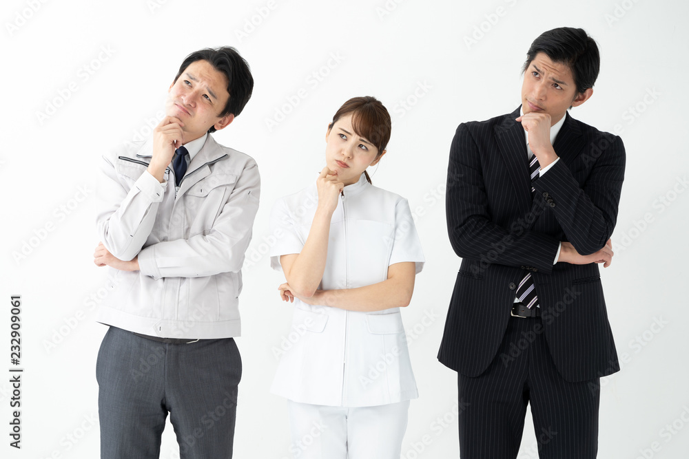 portrait of asian business people on white background portrait of asian business people on white background