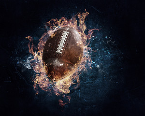 American football game concept. Mixed media