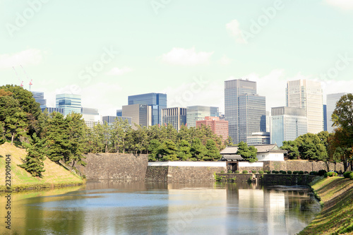 Cityscape of Otemachi  Tokyo. Near of Imperial Palace.