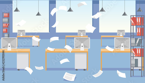 Vector cartoon stressful office environment