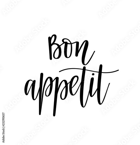 Bon appetit vector delicious food restaurant eating lettering