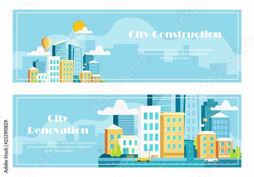 Set landscape architecture of the modern city