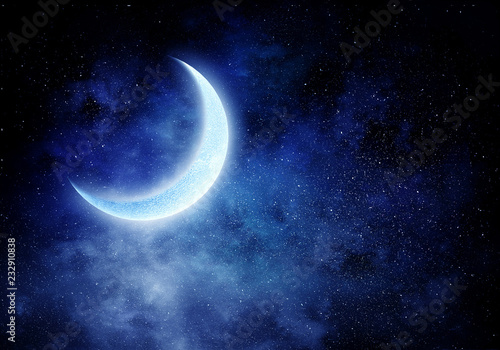 Photo Romantic moon in sky