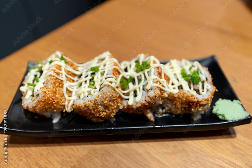 Japanese fusion food - chashu(thickly cut pork) roll Japanese fusion food - chashu(thickly cut pork) roll