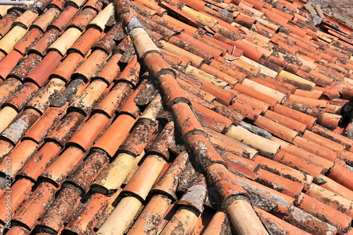 Tiled roof texture.