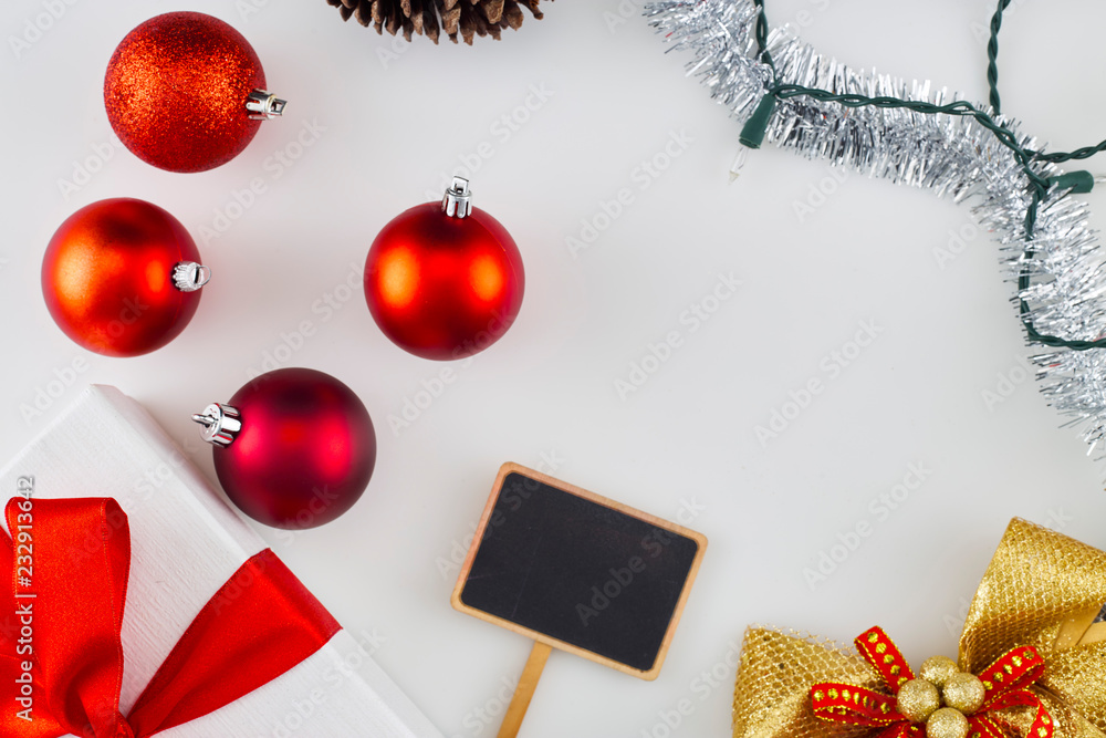 Obraz premium Christmas decorations and presents concept