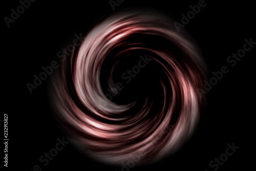 Fotografie Abstract spiral tunnel with red smoke on black background