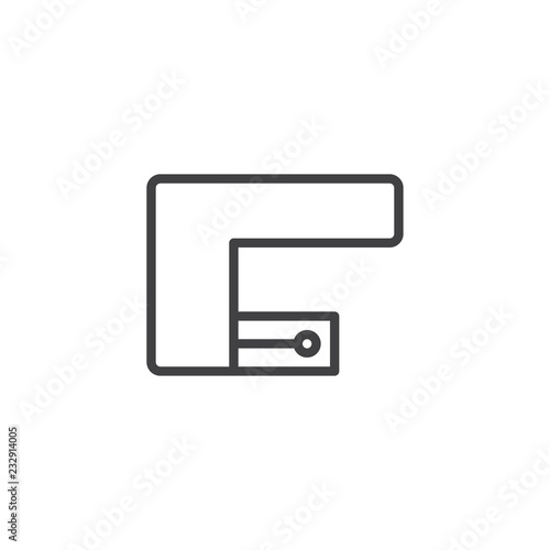 Corner kitchen top view outline icon. linear style sign for mobile concept and web design. Kitchen interior furniture simple line vector icon. Symbol, logo illustration. Pixel perfect vector graphics