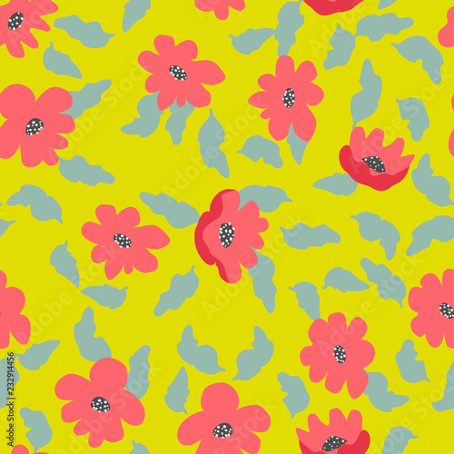 Small naive flowers seamless pattern. Chaotic order. Summer trendy floral background in liberty style. For textile  wallpaper  surface  print  gift wrap  scrapbooking  decoupage