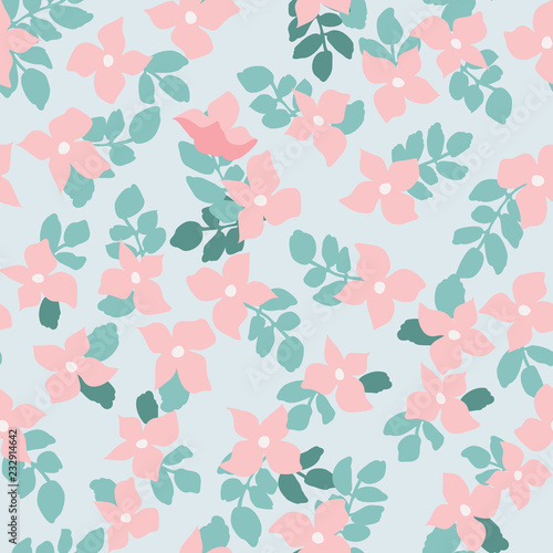 Wallpaper Mural Small naive flowers seamless pattern. Chaotic order. Summer trendy floral background in liberty style. For textile, wallpaper, surface, print, gift wrap, scrapbooking, decoupage Torontodigital.ca
