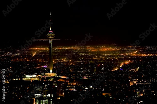 Iran, Tehran, Milad Tower timelaps 4k (color corrected) photo