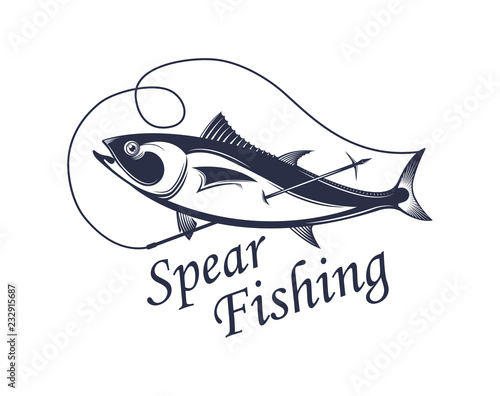 Vector Illustration of the Spear Fishing.