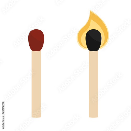 matchstick icon in flat style isolated vector illustration on white transparent background