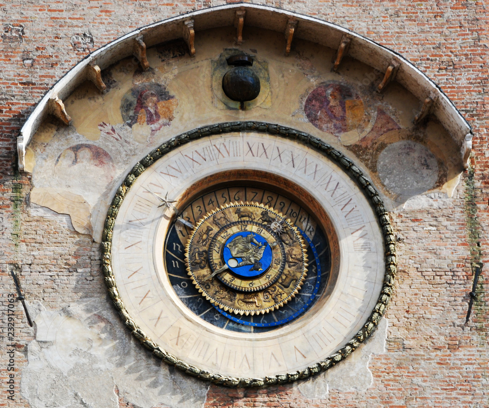 Tower clock in Mantova