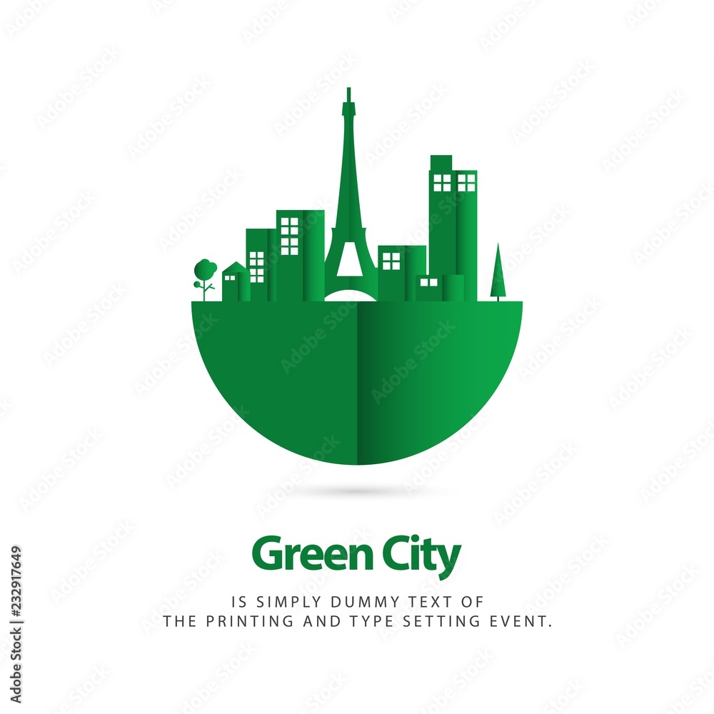 Fototapeta premium Green City Vector Template Design Illustration