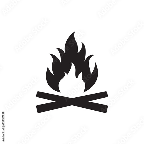 Campfire icon. Bonfire or fire logo. Vector illustration.